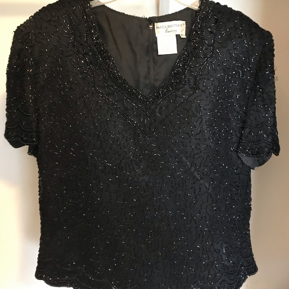 Appellate Boutique Evening beaded top Black